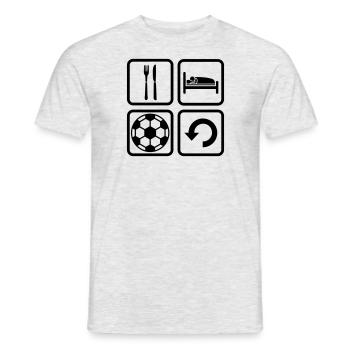 Icons Eat Sleep Football - Men's T-Shirt - heather grey - Front - AI Model Male 178 dark (178cm)