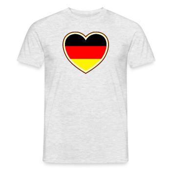 Deutschland Fahne im Herz - Männer T-Shirt - Grau meliert - Vorne - AI Model Male 178 dark (178cm)