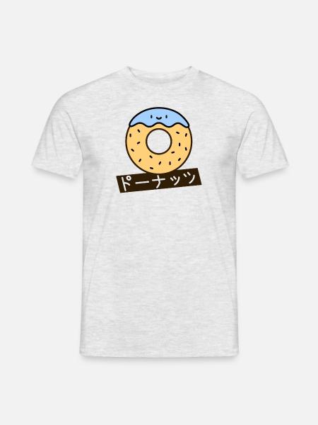 Japanischer Donut mit Streusel - Männer T-Shirt - Grau meliert