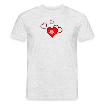 Love Edelweiss Hearts - Men's T-Shirt - heather grey - Front - AI Model Male 178 dark (178cm)