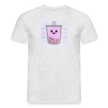 Sweet Kawaii Bubble tea with Japanese script - Men's T-Shirt - heather grey - Front - AI Model Male 178 dark (178cm)