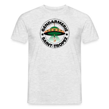 GENDARMERIE de Saint-Tropez design cool. - T-shirt homme - gris chiné - Devant - AI Model Male 178 dark (178cm)