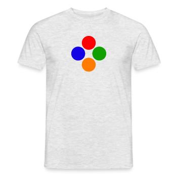Punkte mehrfarbig - Männer T-Shirt - Grau meliert - Vorne - AI Model Male 178 dark (178cm)
