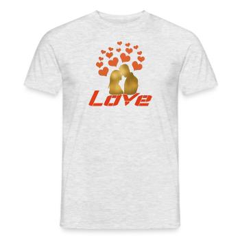 Liebe Herzliebe Herzen, Heart Love - Männer T-Shirt - Grau meliert - Vorne - AI Model Male 178 dark (178cm)