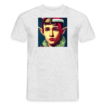 Die schüchterne Weihnachtself - Männer T-Shirt - Grau meliert - Vorne - AI Model Male 178 dark (178cm)