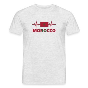 Maroc Football 2022 battement de cœur - T-shirt homme - gris chiné - Devant - AI Model Male 178 dark (178cm)