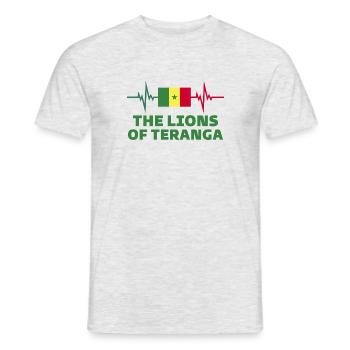 the lion of teranga - Men's T-Shirt - heather grey - Front - AI Model Male 178 dark (178cm)