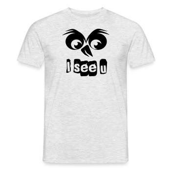 Je te vois - T-shirt homme - gris chiné - Devant - AI Model Male 178 dark (178cm)