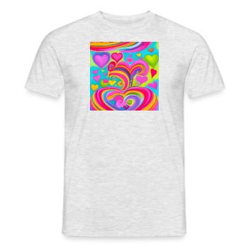Bunte Liebe - Männer T-Shirt - Grau meliert - Vorne - AI Model Male 178 dark (178cm)