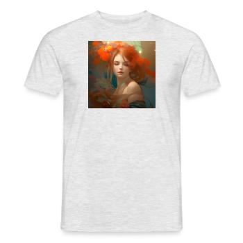 Portrait of a red-haired woman - Men's T-Shirt - heather grey - Front - AI Model Male 178 dark (178cm)