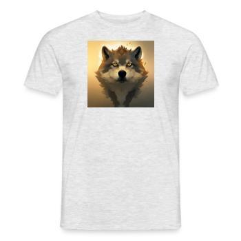 Wolf portrait - Men's T-Shirt - heather grey - Front - AI Model Male 178 dark (178cm)