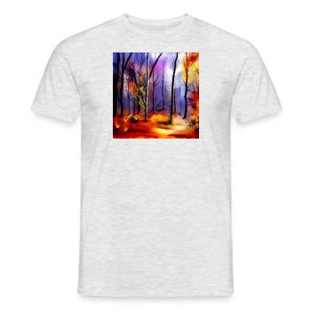 Magischer Aquarell-Naturwald - Männer T-Shirt - Grau meliert - Vorne - AI Model Male 178 dark (178cm)