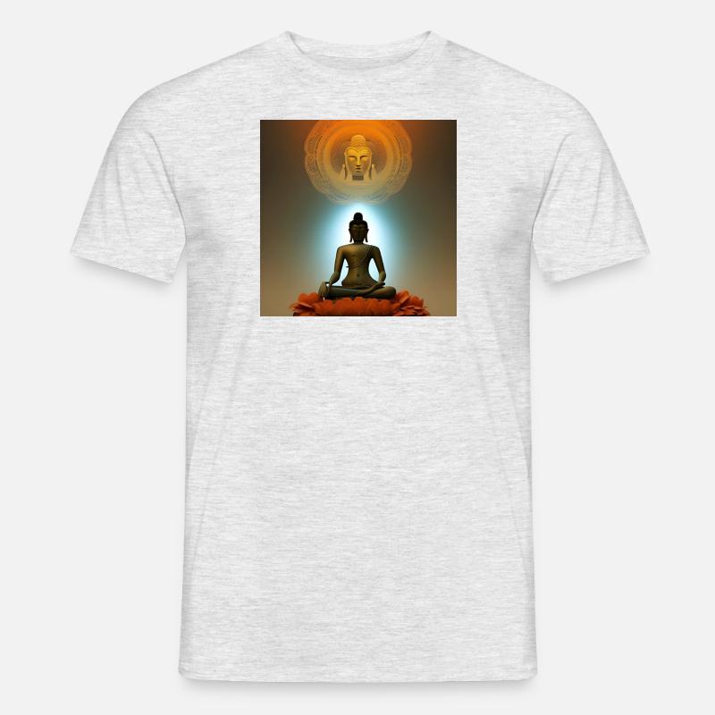 Buddha-Statue - Männer T-Shirt - Grau meliert