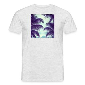 Art des feuilles de palmier - T-shirt homme - gris chiné - Devant - AI Model Male 178 dark (178cm)