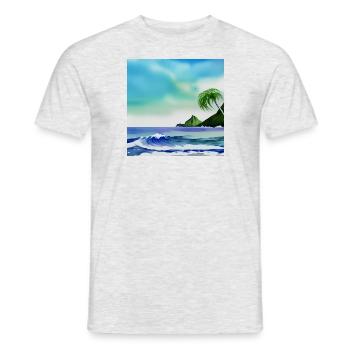 Aquarell Ozean Natur - Männer T-Shirt - Grau meliert - Vorne - AI Model Male 178 dark (178cm)