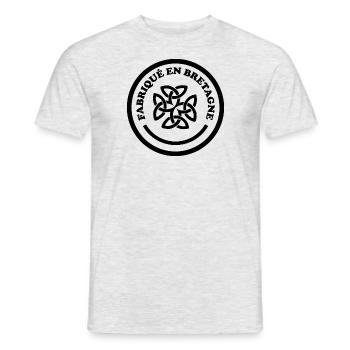 fabrique en bretagne - T-shirt homme - gris chiné - Devant - AI Model Male 178 dark (178cm)
