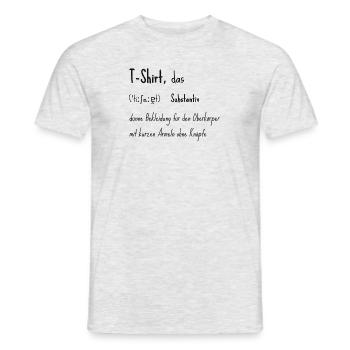 T Shirt Duden - Männer T-Shirt - Grau meliert - Vorne - AI Model Male 178 dark (178cm)