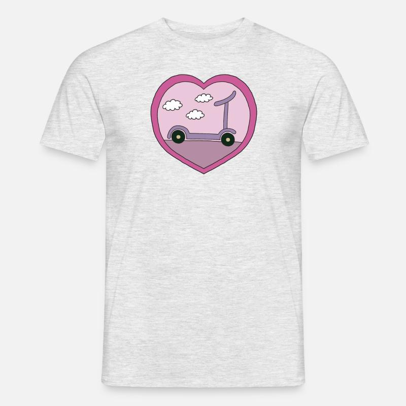 Roller im rosa Design - Männer T-Shirt - Grau meliert