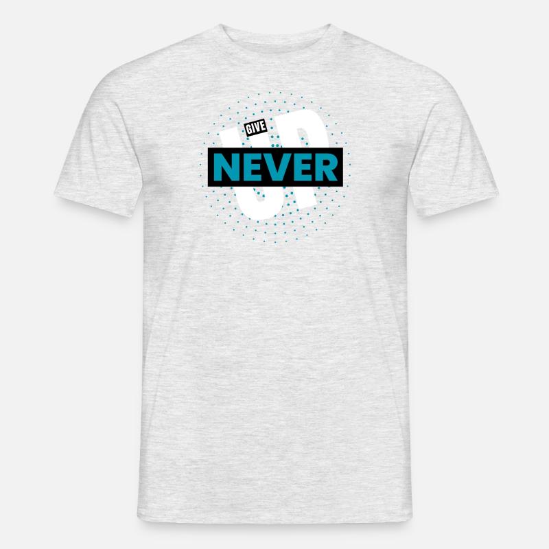 Never! - Männer T-Shirt - Grau meliert
