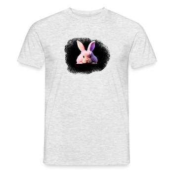 Pink rabbit in the black hole - Men's T-Shirt - heather grey - Front - AI Model Male 178 dark (178cm)