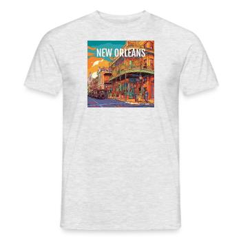 New Orleans at sunset - Men's T-Shirt - heather grey - Front - AI Model Male 178 dark (178cm)