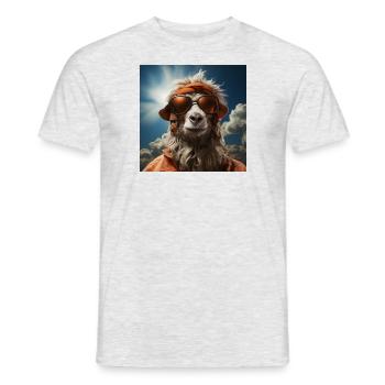Strand-Schaf: Sonnenbrillen-Coolness - Männer T-Shirt - Grau meliert - Vorne - AI Model Male 178 dark (178cm)