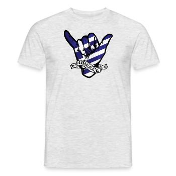 Greece Shaka - Men's T-Shirt - heather grey - Front - AI Model Male 178 dark (178cm)