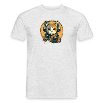 Chat Street Art - T-shirt homme - gris chiné - Devant - AI Model Male 178 dark (178cm)