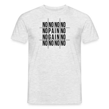 No pain no gain -Pas de souffrance pas de réussite - T-shirt homme - gris chiné - Devant - AI Model Male 178 dark (178cm)