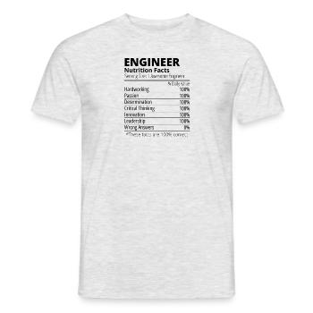 engineer nutritional fact - Men's T-Shirt - heather grey - Front - AI Model Male 178 dark (178cm)