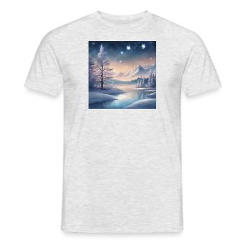 Winterlandschaft Fantasy - Männer T-Shirt - Grau meliert - Vorne - AI Model Male 178 dark (178cm)