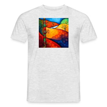 Shanti Shanti - Männer T-Shirt - Grau meliert - Vorne - AI Model Male 178 dark (178cm)