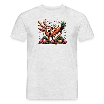 Rudolph le renne - Conception de jardin de Noël - T-shirt homme - gris chiné - Devant - AI Model Male 178 dark (178cm)
