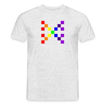 10X10 Grille 10 - T-shirt homme - gris chiné - Devant - AI Model Male 178 dark (178cm)
