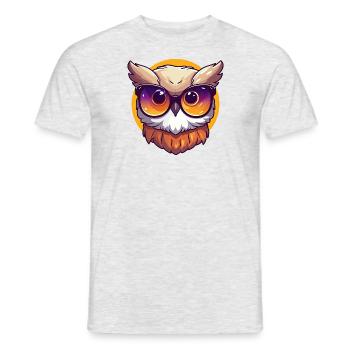 Little cute owl wearing sunglasses. - Men's T-Shirt - heather grey - Front - AI Model Male 178 dark (178cm)