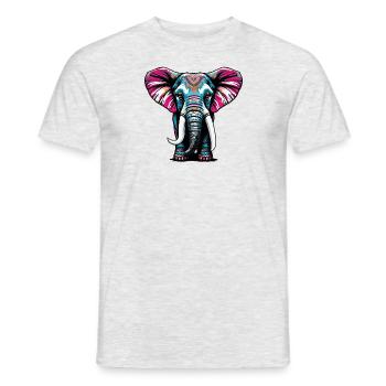 Colorful Elephant - Men's T-Shirt - heather grey - Front - AI Model Male 178 dark (178cm)
