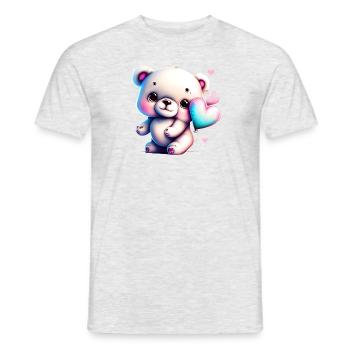 Little Love Bear - Men's T-Shirt - heather grey - Front - AI Model Male 178 dark (178cm)