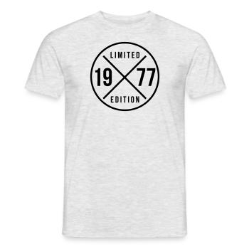 1977 cercle cadeau d’anniversaire changement de couleur - T-shirt homme - gris chiné - Devant - AI Model Male 178 dark (178cm)