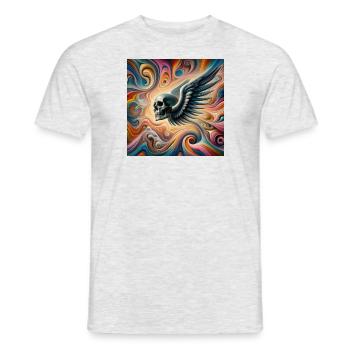 Skull with wings (colorful) - Men's T-Shirt - heather grey - Front - AI Model Male 178 dark (178cm)