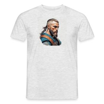 Wikinger Barbar Krieger - Männer T-Shirt - Grau meliert - Vorne - AI Model Male 178 dark (178cm)