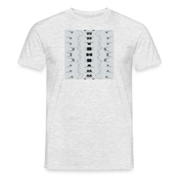 Motif abstrait symétrique gris et noir - T-shirt homme - gris chiné - Devant - AI Model Male 178 dark (178cm)