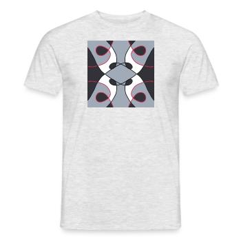 Motif blanc, noir, gris et rouge - T-shirt homme - gris chiné - Devant - AI Model Male 178 dark (178cm)