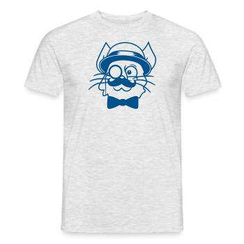 Sir Cat Gentleman Chapeau Costume Monocle Riche M. - T-shirt homme - gris chiné - Devant - AI Model Male 178 dark (178cm)