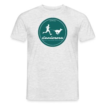 Canicross - Courir avec son chien - T-shirt homme - gris chiné - Devant - AI Model Male 178 dark (178cm)