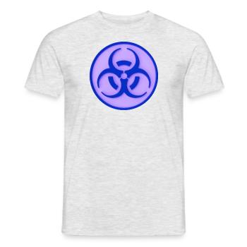 Warning design for biohazard symbols - Men's T-Shirt - heather grey - Front - AI Model Male 178 dark (178cm)