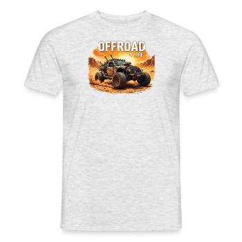 offroad 4 life 0022438 - Männer T-Shirt - Grau meliert - Vorne - AI Model Male 178 dark (178cm)