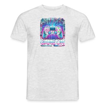 GAME ON - Men's T-Shirt - heather grey - Front - AI Model Male 178 dark (178cm)
