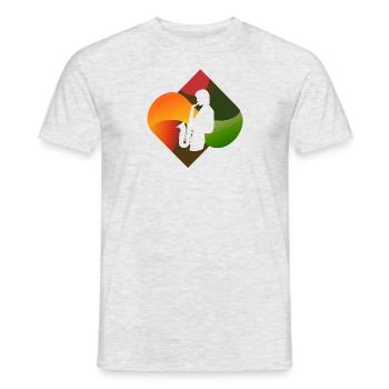 Saxophoniste Jazz Orléans - T-shirt homme - gris chiné - Devant - AI Model Male 178 dark (178cm)