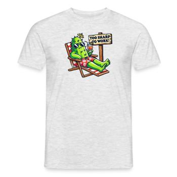 Too Sharp to Work 🌵😎 - Männer T-Shirt - Grau meliert - Vorne - AI Model Male 178 dark (178cm)