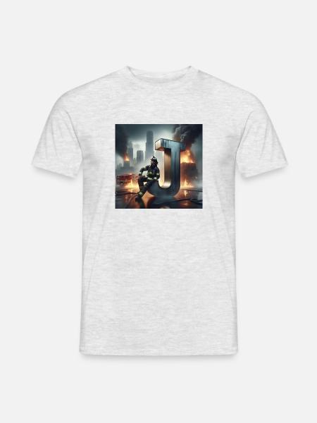 Feuerwehr - Männer T-Shirt - Grau meliert